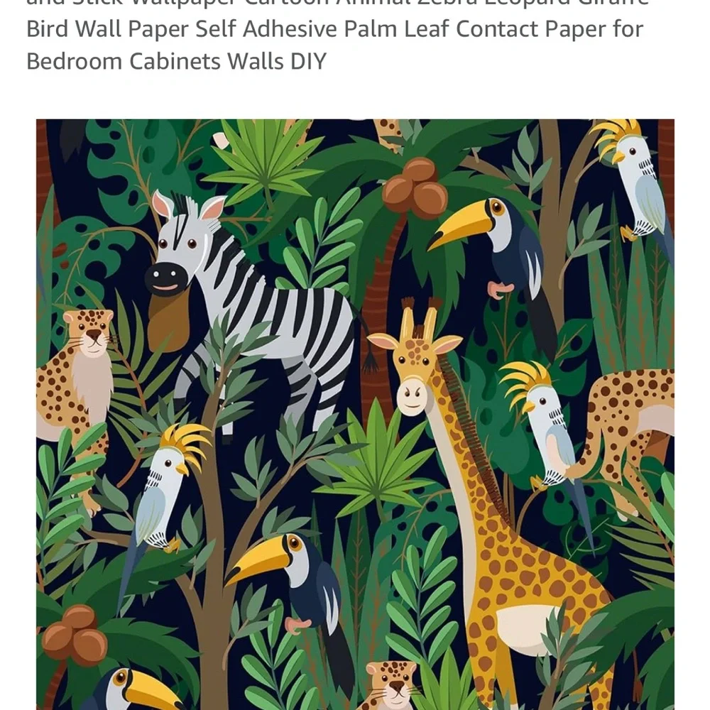 Jungle Safari Animal Wallpaper with Green and Brown Tones